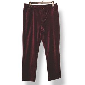 Vintage Appleseeds Burgundy Holiday Cottage Core velvet Pants - Size 10P